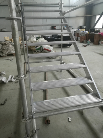 Z درج الألومنيوم 6061-T6 WIDE 610MM 650MM Ringlock Scaffolding Aluminium Staircase 