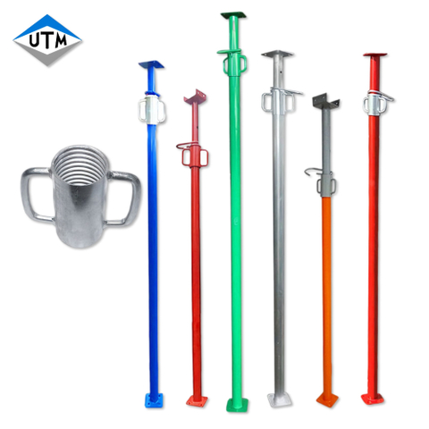 دعامات السقالات الثقيلة من النوع الإسباني Acrow Jack Steel Porp المجلفنة القابلة للتعديل