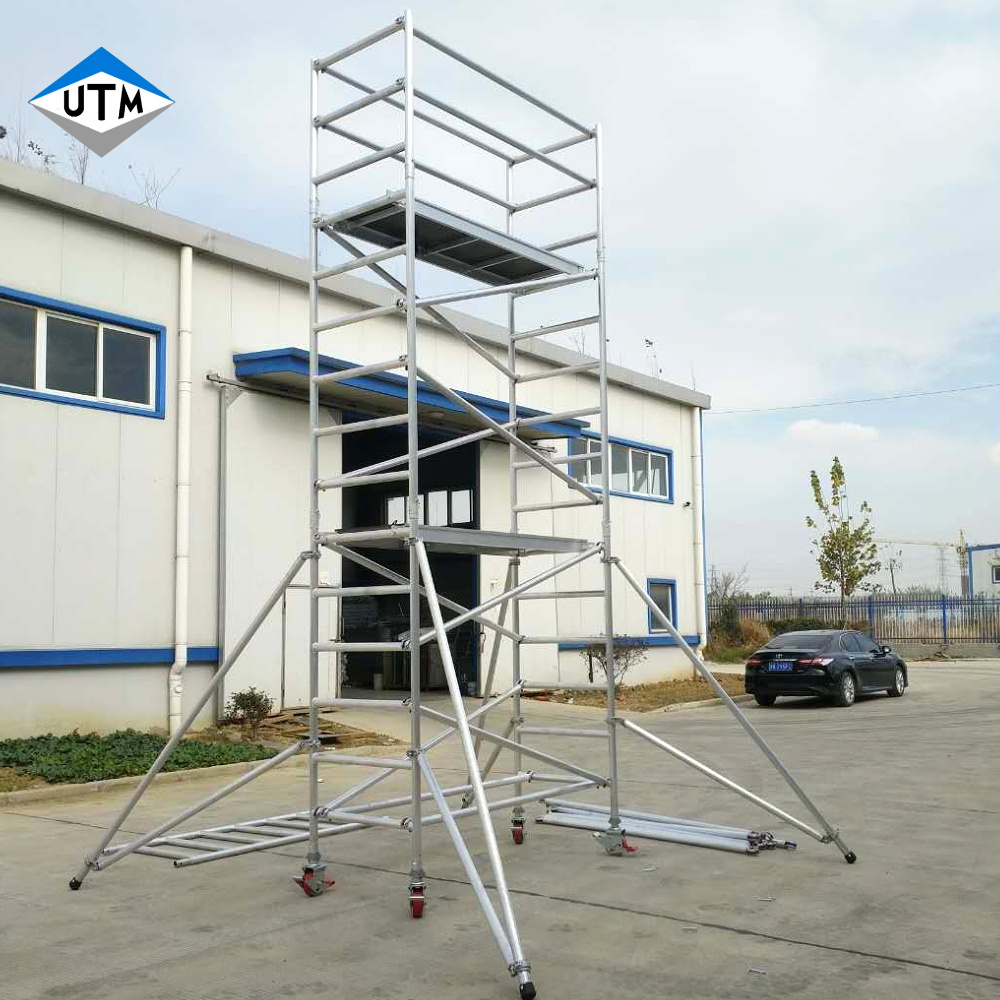 OEM PORTABLE 3M-15M SCAFFOLD SCAFFOLD SCAFFOLDING مع العجلات