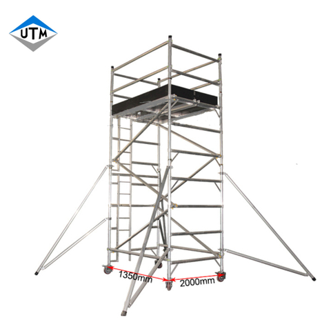 OEM PORTABLE 3M-15M SCAFFOLD SCAFFOLD SCAFFOLDING مع العجلات