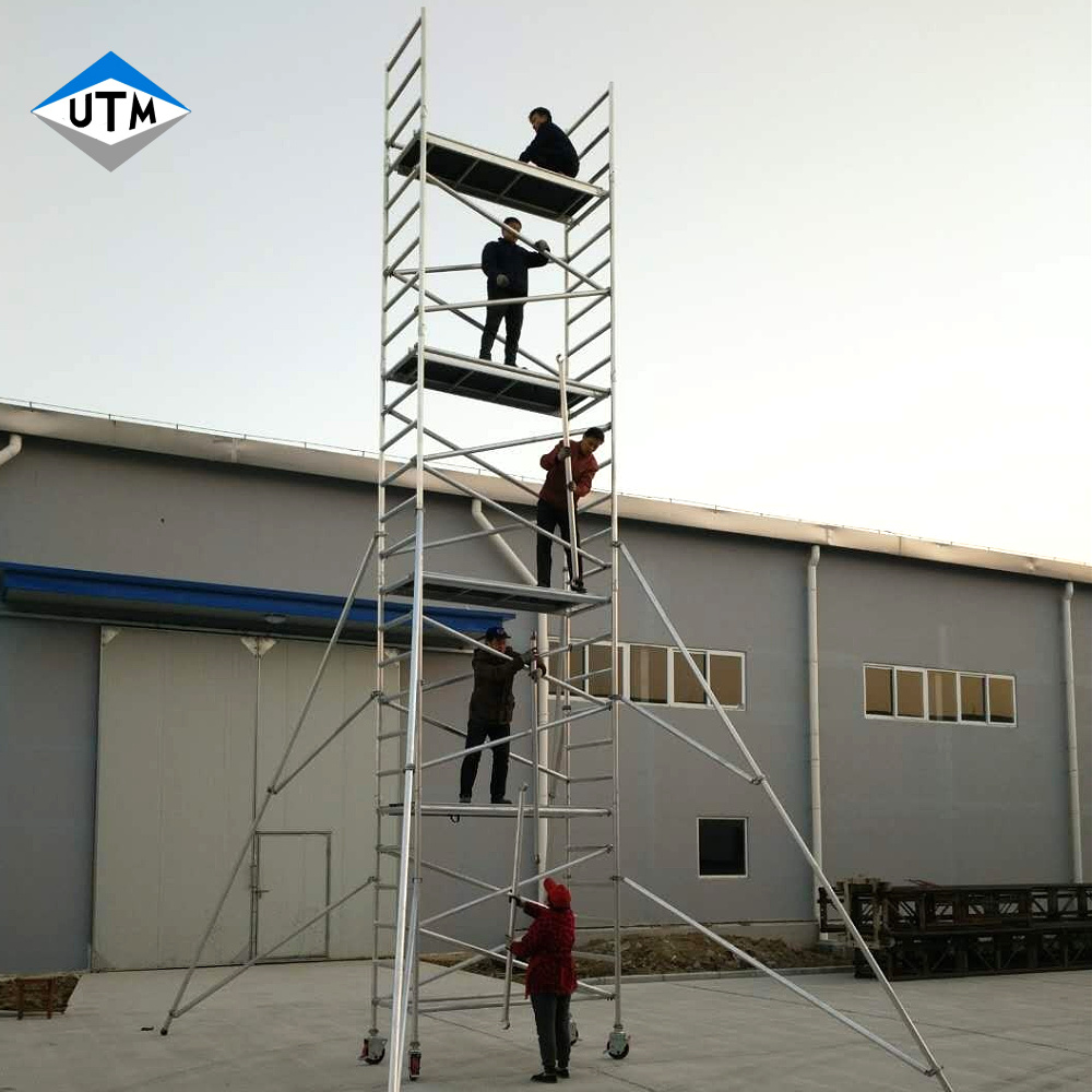 OEM PORTABLE 3M-15M SCAFFOLD SCAFFOLD SCAFFOLDING مع العجلات